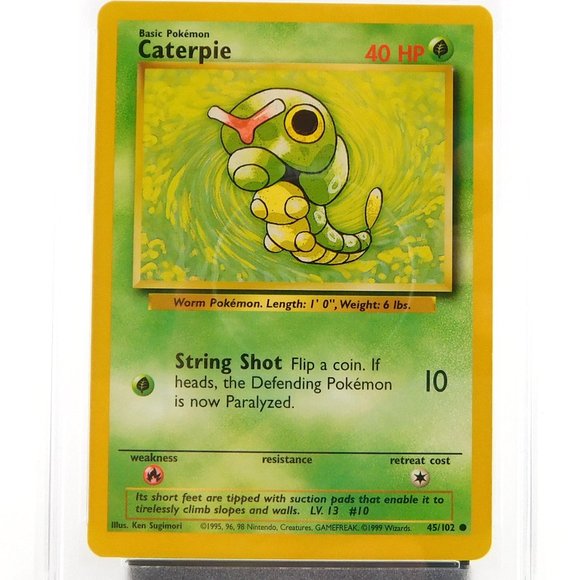 Pokemon CCG 1999 Base Set Unlimited Caterpie PSA 9 #45 / 102 - Picture 3 of 3